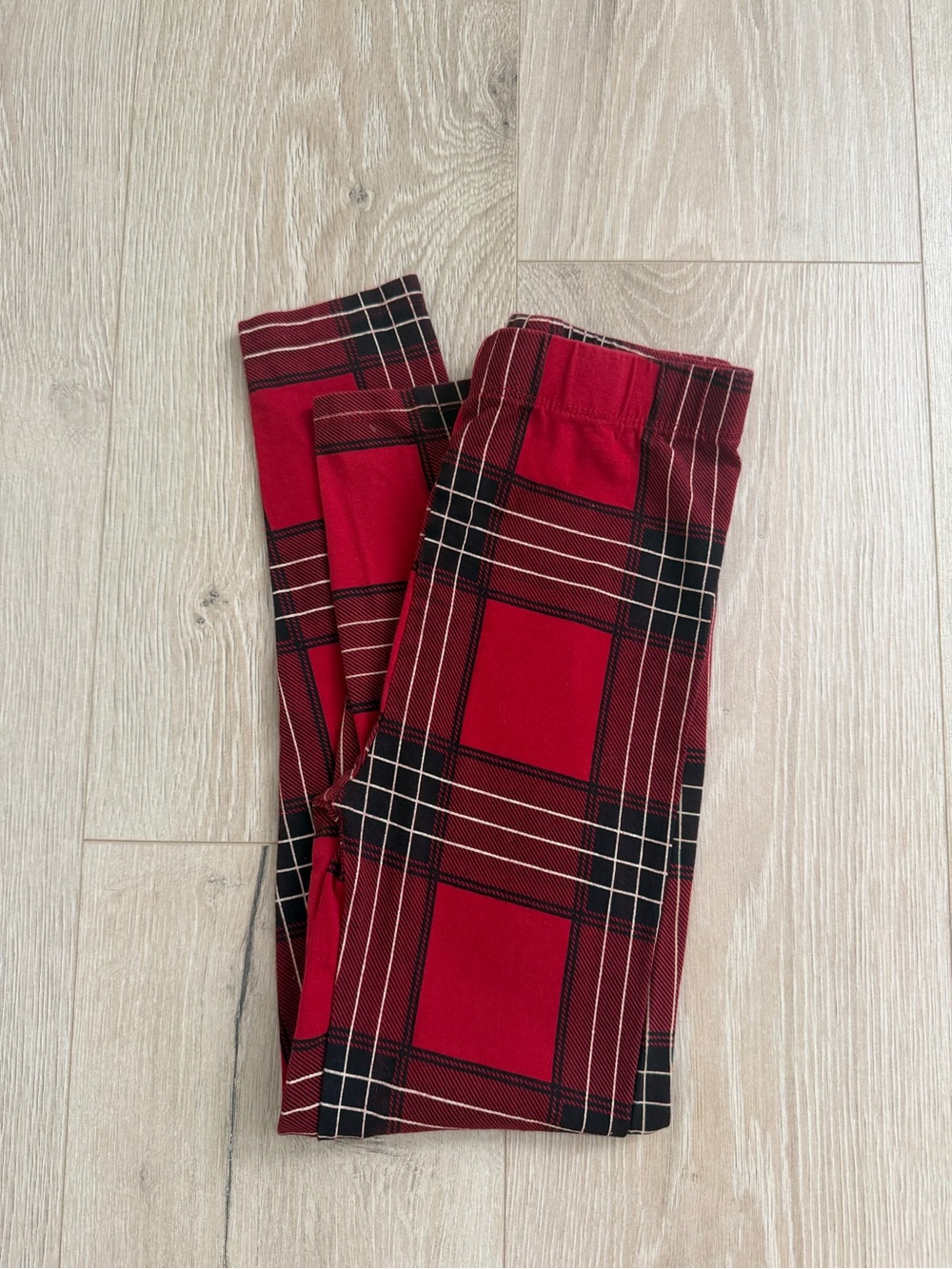 Red Plaid Kids Leggings